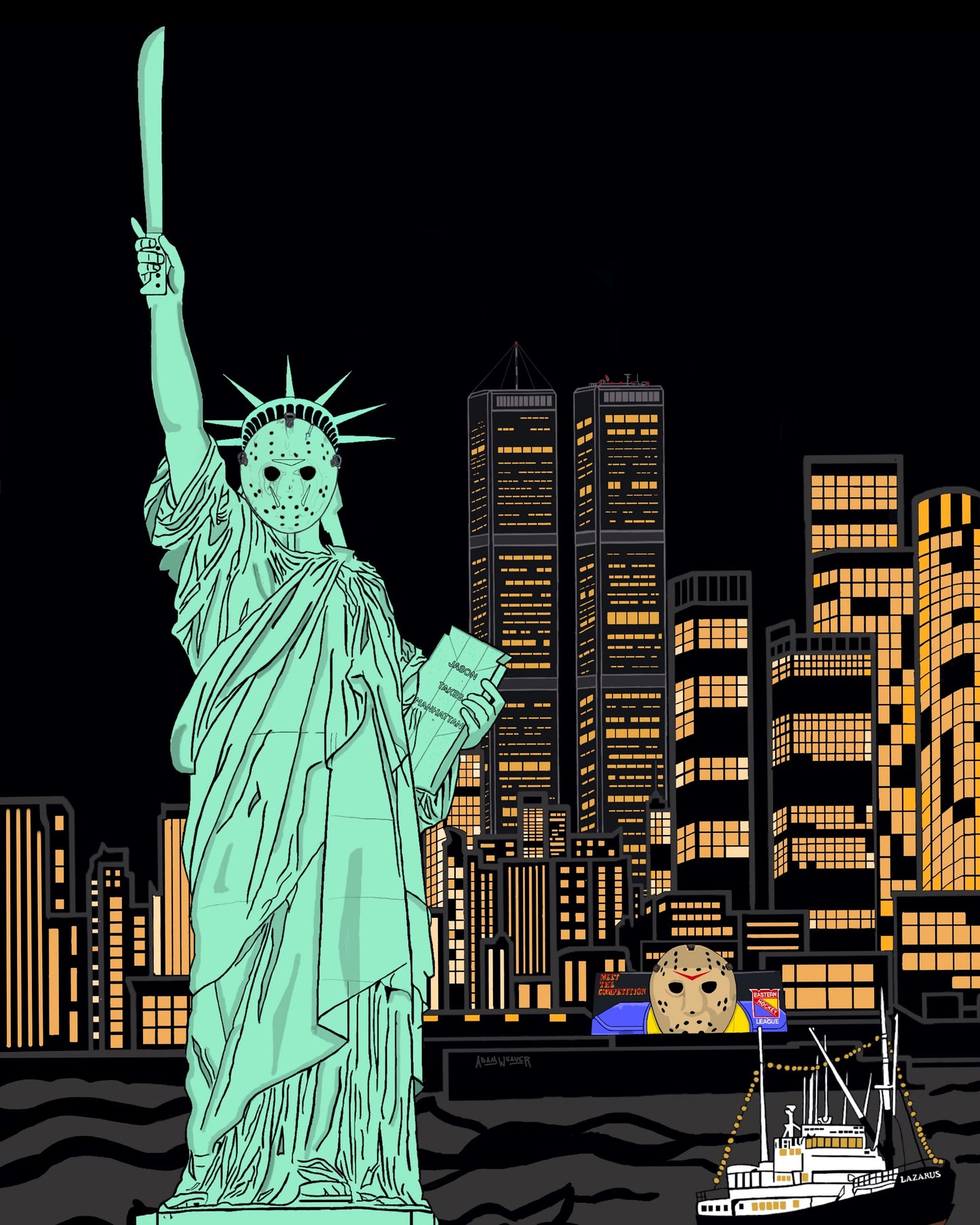 "Camp Liberty Island" - Green 8x10 Art Print